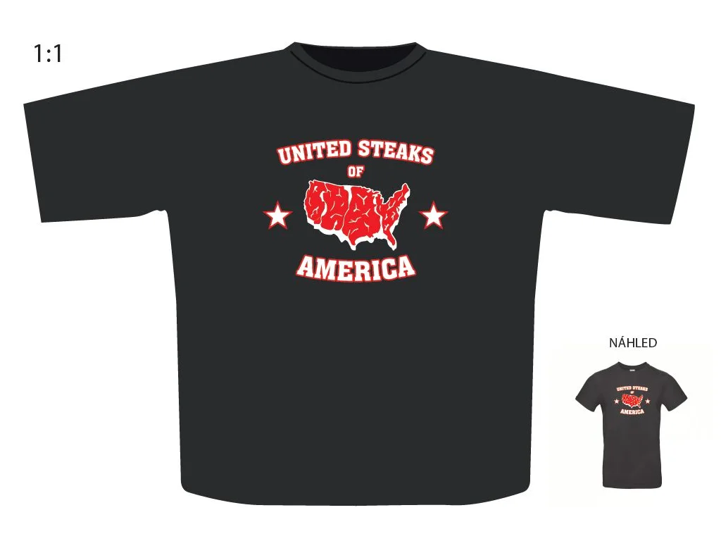 Triko s motivem "United Steaks of America", XXL