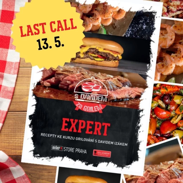 LAST CALL na kurz EXPERT - 2 volná místa 📍 na 13. 5.  👉 Rezervuj si místo ještě dnes a posuň svůj grilovací um na EXPERTní úroveň  🔥 Link v bio nebo https://weber-store.cz/expert/?date=2025-05-13  O kurzu:
Chcete ohromit své přátele a rodinu dokonalými grilovanými specialitami? Staňte se mistrem grilování s naším kurzem EXPERT a naučte se připravit ty nejlahodnější pokrmy pod vedením zkušených grillmasterů! Saltimbocca z lososa s omáčkou vierge, krevetový špíz, Smash Burger. Osvojíte si také techniky přípravy steaku ze suchého zrání. Nechte svou grilovací vášeň rozkvést s kurzem EXPERT!  Z kurzu si krom vědomostí odnesete grilovací zástěru WEBER®, praktickou příručku se všemi recepty, které jste se na kurzu naučili a certifikát o absolvování kurzu. Kurz začíná v 17:00 (v sobotu v 11:00) a trvá obvykle 3 a půl hodiny na adrese Weber Store Praha, Průběžná 3210/80B, 100 00 Praha 10 Strašnice.  MENU:
• SALTIMBOCCA Z LOSOSA A OMÁČKA VIEGRE
• KREVETOVÝ ŠPÍZ S MARINÁDOU Z CITRUSŮ, BAGETKA S AIOLI
• SMASH BURGER
• HOVĚZÍ STEAK
• VIŠŇOVÝ KOLÁČ S DROBENKOU