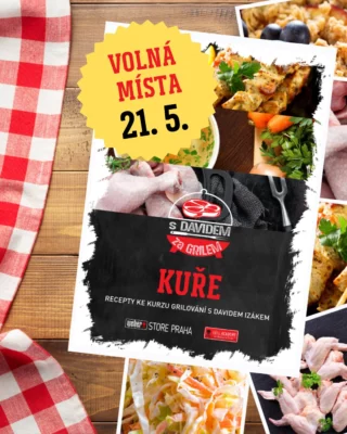 🔥 Kurz KUŘE - VOLNÁ MÍSTA 21. 5. 🍗  👉 https://weber-store.cz/kure/?date=2025-05-21  Kuřecí - oblíbené to maso, a to nejen na grilování. Umíte ale efektivně zpracovat celé kuře? My vás to naučíme! Šťavnatá prsa, poctivý vývar, roláda, fáš a mnoho dalšího v naší akademii s Davidem za grilem!  Křupavé na povrchu, šťavnaté uvnitř – proto milujeme grilování kuřecího masa. Přinášíme vám zbrusu nový kurz KUŘE a jak už z názvu vyplývá, tentokrát se zaměříme na recepty z kuřecího masa. Roláda, plněná kuřecí křídla, fáš, špíz s citrusovou marinádou nebo i domácí kuřecí vývar. Třešničkou na dortu bude oblíbený salát coleslaw a sladkou tečkou na závěr crumble s lesním ovocem a citronovým sněhem. Objevte, proč je grilované kuřecí maso tak oblíbené!  MENU:  • KUŘECÍ FÁŠ  • KUŘECÍ ROLÁDA Z VYKOŠTĚNÝCH STEHEN  • PLNĚNÁ KUŘECÍ KŘÍDLA, DOMÁCÍ REMULÁDA  • KUŘECÍ VÝVAR S MASEM A DOMÁCÍMI NUDLEMI  • SALÁT COLESLAW  • KUŘECÍ ŠPÍZ S MARINÁDOU Z CITRUSŮ, BAGETKA AIOLY  • CRUMBLE S OŘECHY A LESNÍM OVOCEM A CITRONOVÝM SNĚHEM