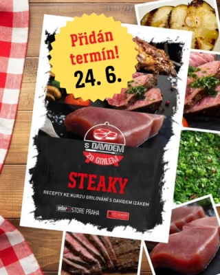 Děkujeme za váš enormní zájem o kurz STEAKY 🔥  Přidáváme nový termín 24. 6. - pospěšte, ať na vás zbyde místo.
https://weber-store.cz/steaky/?date=2025-06-24 a nebo kliněte na Link v bio a prohlédněte si i naše další kurzy  A co si na kurzu STEAKY, pod vedením našich zkušených grillmasterů, připravíte?  • STEAK Z TUŇÁKA A SALÁT Z POLNÍČKU
• STEAK ZE SVÍČKOVÉ S GRILOVANÝMI TOMATY
• VYSOKÝ ROŠTĚNEC (RIB EYE STEAK) S MÁSLEM Z PEČENÉHO ČESNEKU
• BRAMBORY V ALOBALU
• FLANK STEAK A CHIMICHURRI
• GRILOVANÉ SEZONNÍ OVOVCE S CREME FRAÎCHE