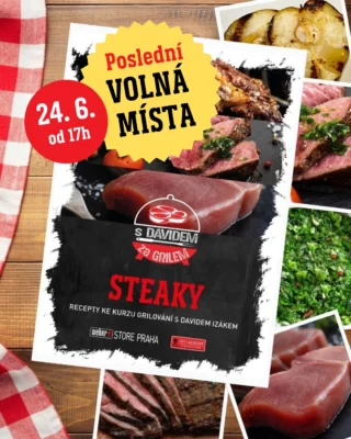 Děkujeme za váš enormní zájem o kurz STEAKY - i přidaný termín je už téměř zaplněný a zbývá posledních pár volných míst - 24. 6. 🔥 do prázdnin a času letních grilovaček moc nechybí, co si takhle zlepšit své dovednosti u grilu právě s tímto kurzem?  https://weber-store.cz/steaky/?date=2025-06-24 a nebo klikněte na Link v bio a prohlédněte si i naše další kurzy  A co si na kurzu STEAKY, pod vedením našich zkušených grillmasterů, připravíte?  • STEAK Z TUŇÁKA A SALÁT Z POLNÍČKU
• STEAK ZE SVÍČKOVÉ S GRILOVANÝMI TOMATY
• VYSOKÝ ROŠTĚNEC (RIB EYE STEAK) S MÁSLEM Z PEČENÉHO ČESNEKU
• BRAMBORY V ALOBALU
• FLANK STEAK A CHIMICHURRI
• GRILOVANÉ SEZONNÍ OVOVCE S CREME FRAÎCHE