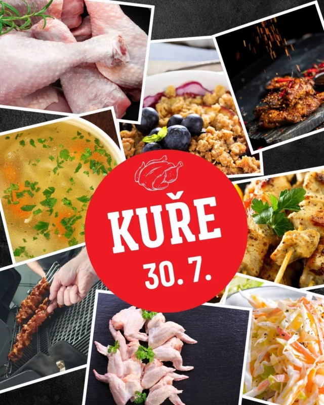 KURZ KUŘE - 30.7. - Volná místa!  ▶ https://weber-store.cz/kure/?date=2025-07-30  Křupavé na povrchu, šťavnaté uvnitř – proto milujeme grilování kuřecího masa. Přinášíme vám zbrusu nový kurz KUŘE a jak už z názvu vyplývá, tentokrát se zaměříme na recepty z kuřecího masa. Roláda, plněná kuřecí křídla, fáš, špíz s citrusovou marinádou nebo i domácí kuřecí vývar. Třešničkou na dortu bude oblíbený salát coleslaw a sladkou tečkou na závěr crumble s lesním ovocem a citronovým sněhem. Objevte, proč je grilované kuřecí maso tak oblíbené!.  Z kurzu si krom vědomostí odnesete grilovací zástěru WEBER®, praktickou příručku se všemi recepty, které jste se na kurzu naučili a certifikát o absolvování kurzu. Kurz začíná v 17:00  A jaké menu si připravíme: 
• KUŘECÍ FÁŠ
• KUŘECÍ ROLÁDA Z VYKOŠTĚNÝCH STEHEN
• PLNĚNÁ KUŘECÍ KŘÍDLA, DOMÁCÍ REMULÁDA
• KUŘECÍ VÝVAR S MASEM A DOMÁCÍMI NUDLEMI
• SALÁT COLESLAW
• KUŘECÍ ŠPÍZ S MARINÁDOU Z CITRUSŮ, BAGETKA AIOLY
• CRUMBLE S OŘECHY A LESNÍM OVOCEM A CITRONOVÝM SNĚHEM